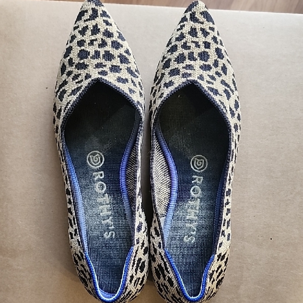 Rothy's Women's Black and Tan Patterned Flats